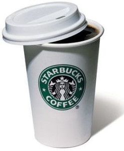 A cup of Starbucks coffee.